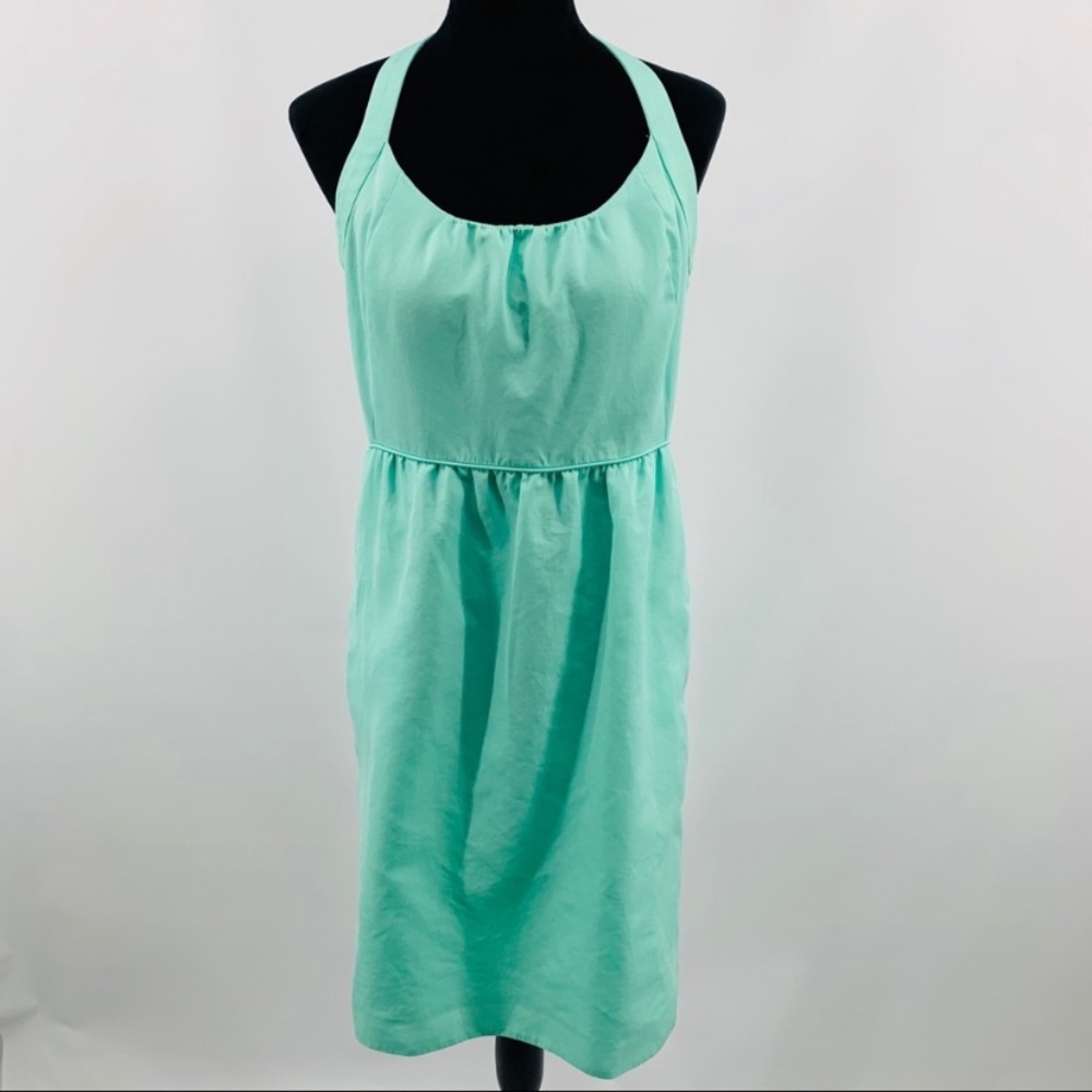 J. Crew Mint Green Halter Dress With Pockets.